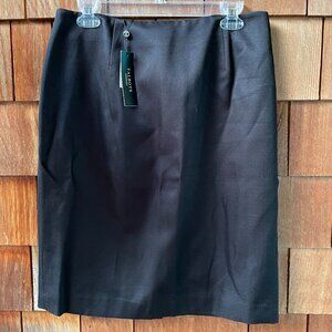 NWT Talbots Woman Bold Black Cotton/Silk Pencil Skirt in Women's 12W